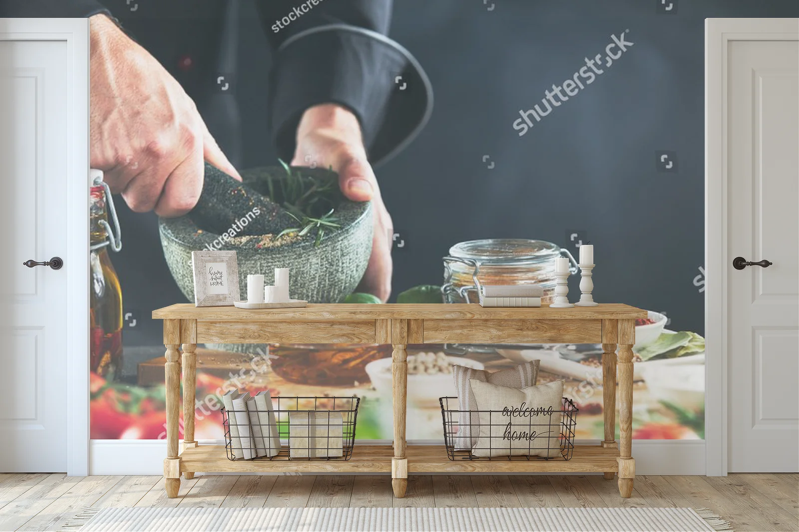 Kuchenny spektakl z ziołami i warzywami w tle
