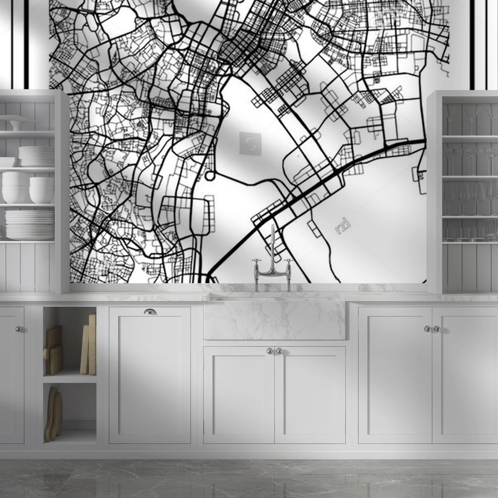 Szlachetna mapa Tokyo w minimalistycznym stylu