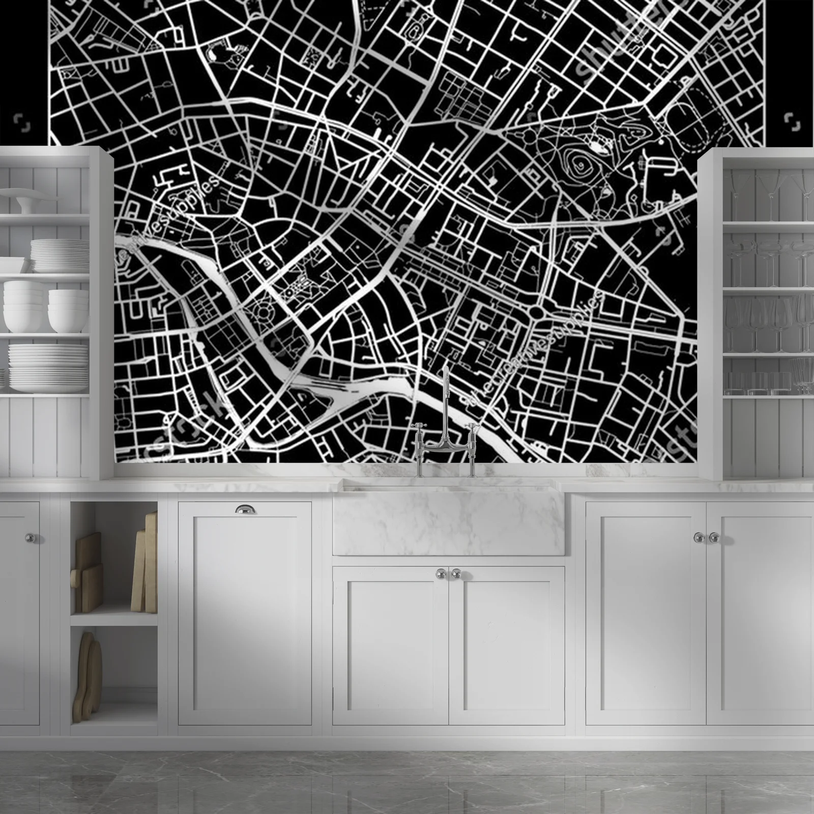 Monochromatyczna mapa Berlin w nowoczesnym stylu
