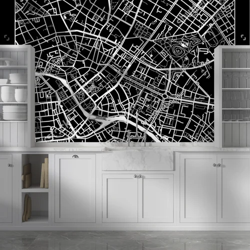 Monochromatyczna mapa Berlin w nowoczesnym stylu