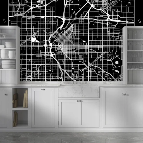 Nowoczesna czarno-biała mapa Denver
