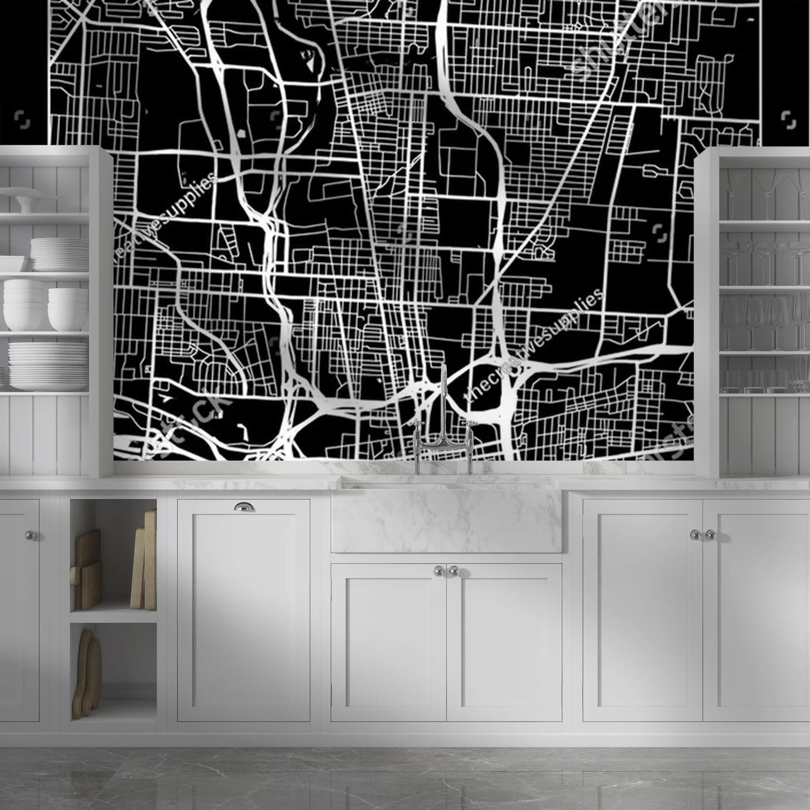 Elegancka mapa Columbus w monochromatycznych odcieniach