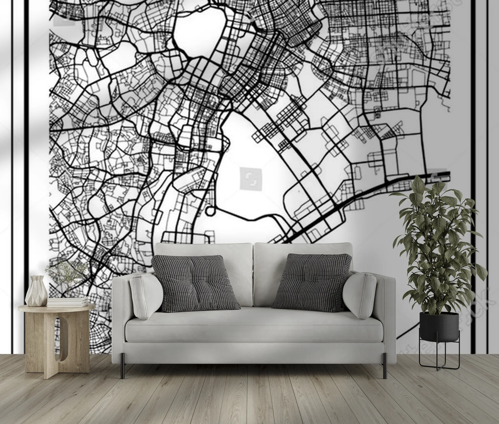Szlachetna mapa Tokyo w minimalistycznym stylu