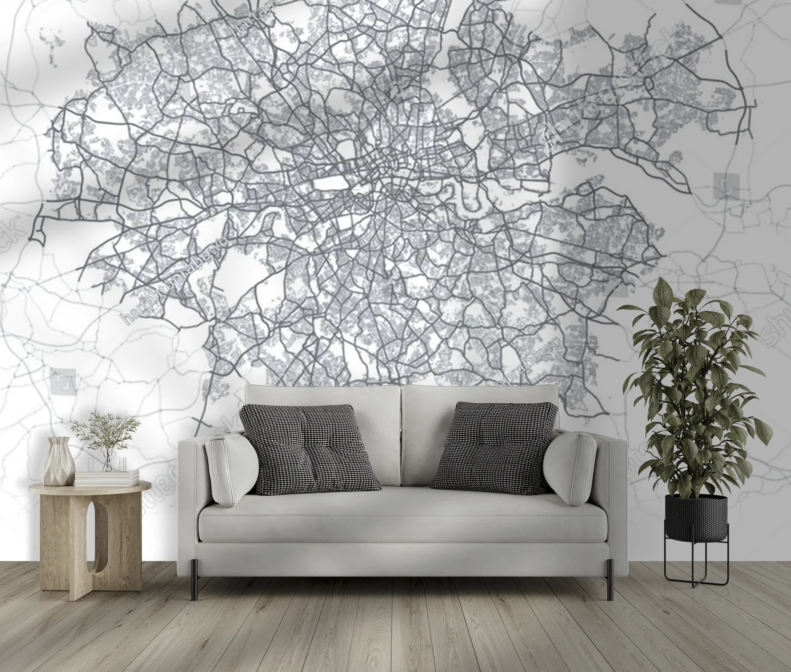 Szczegółowa mapa Londynu w eleganckiej bieli