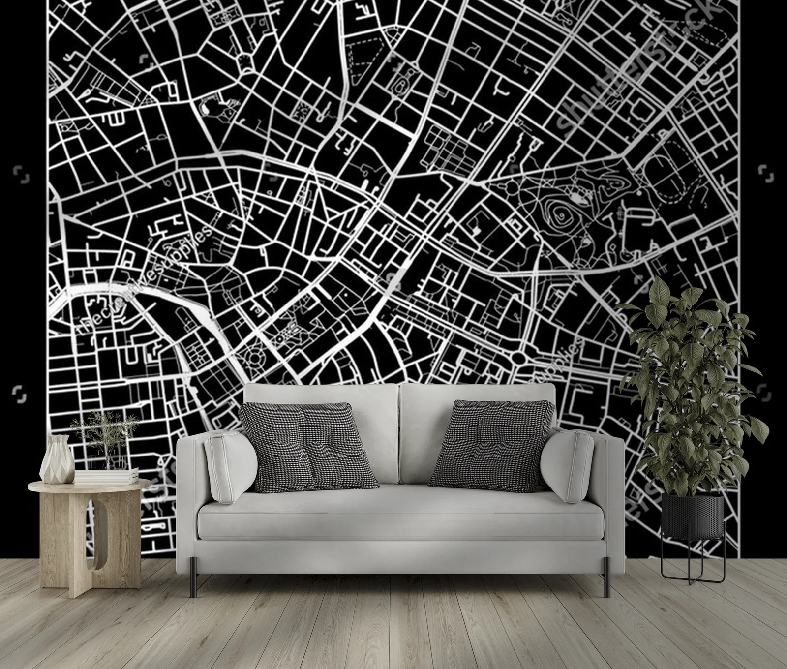 Monochromatyczna mapa Berlin w nowoczesnym stylu