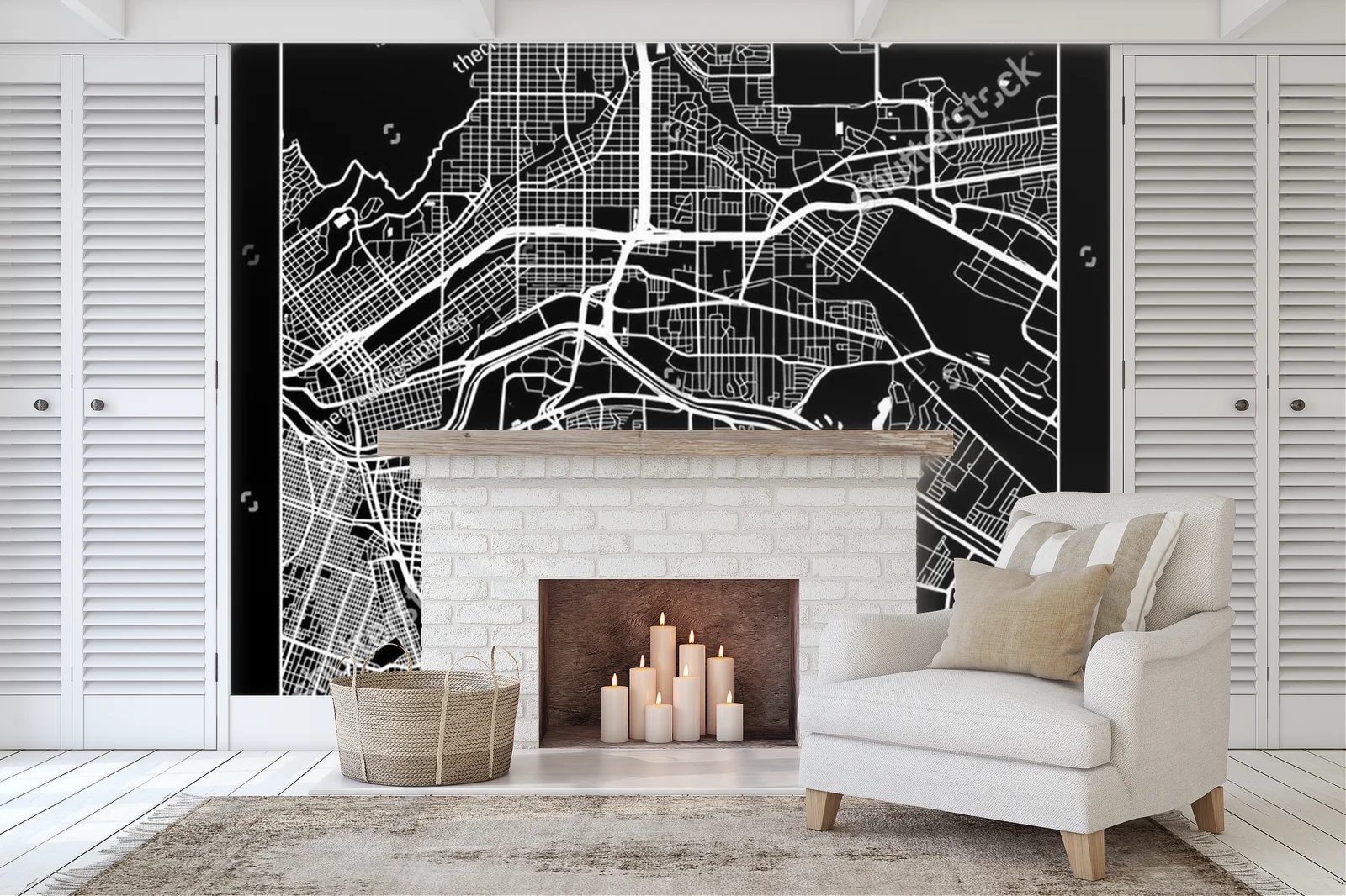 Monochromatyczna mapa miasta El Paso