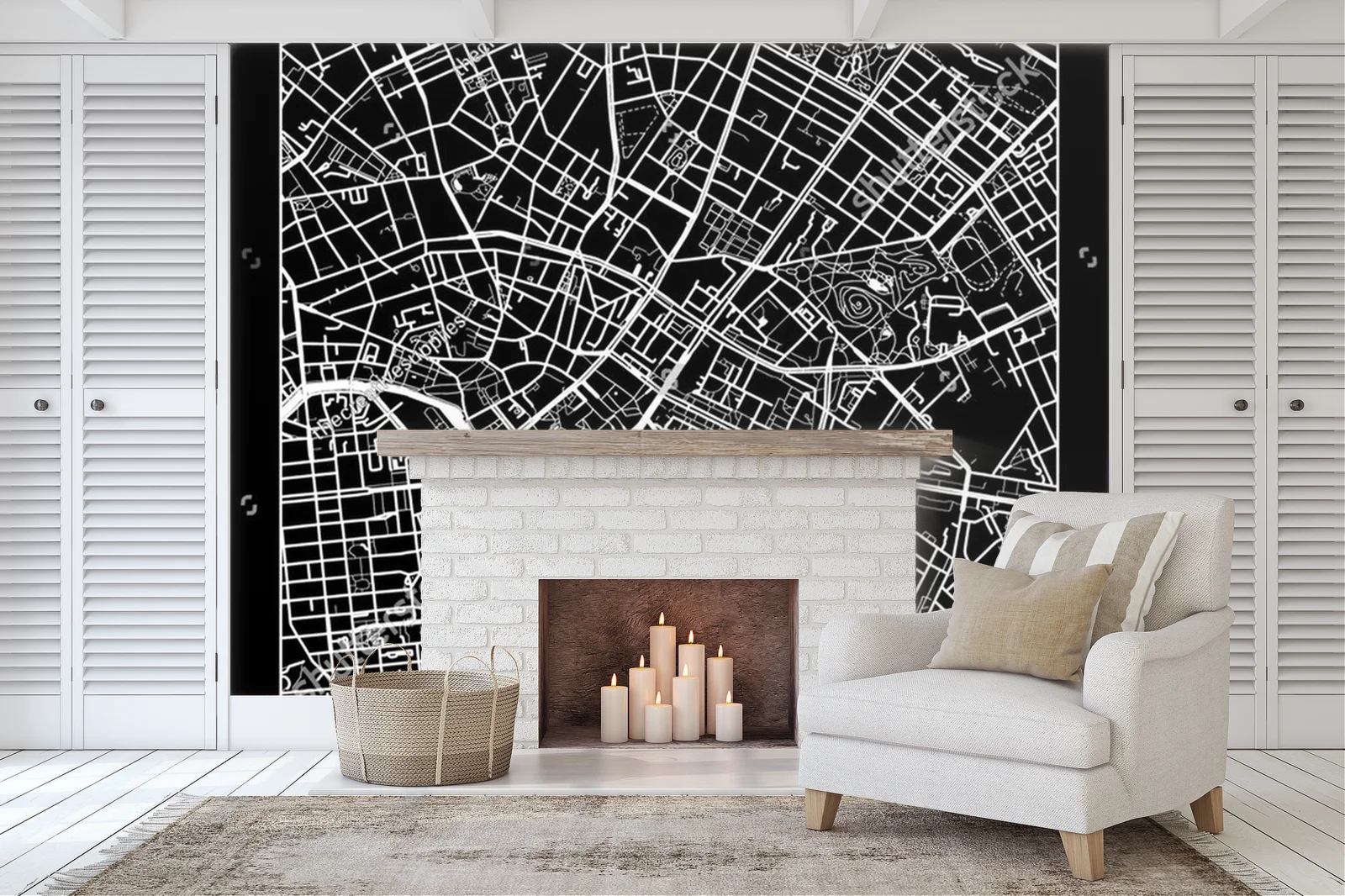 Monochromatyczna mapa Berlin w nowoczesnym stylu