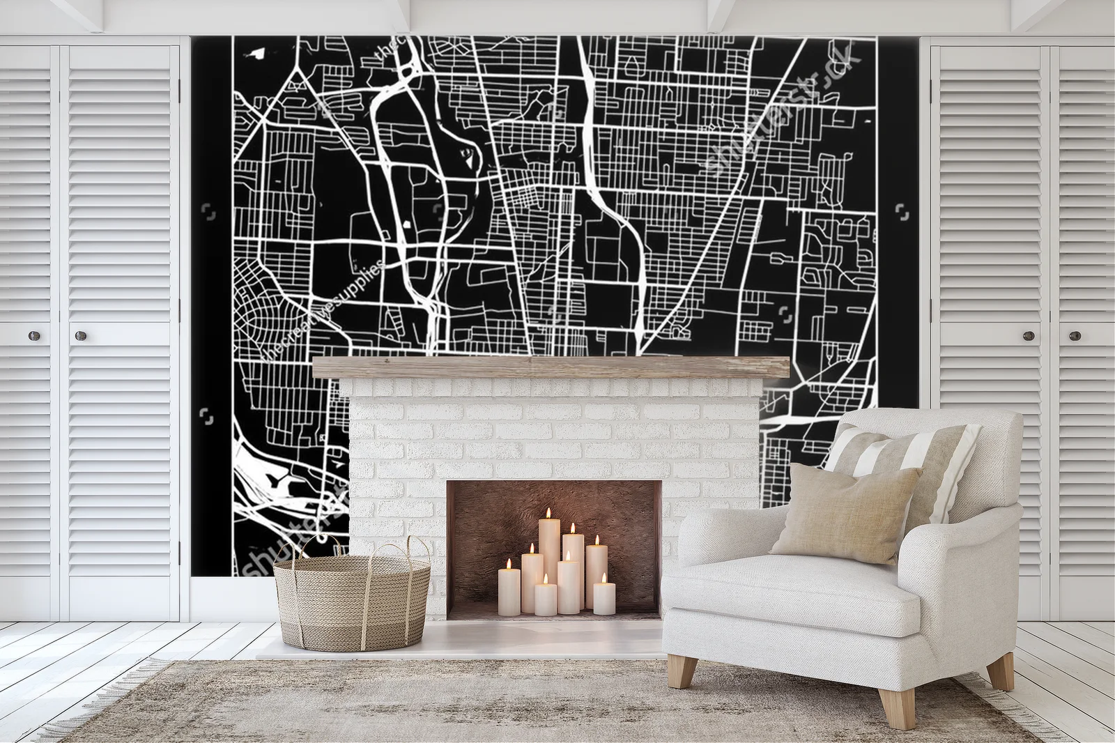 Elegancka mapa Columbus w monochromatycznych odcieniach
