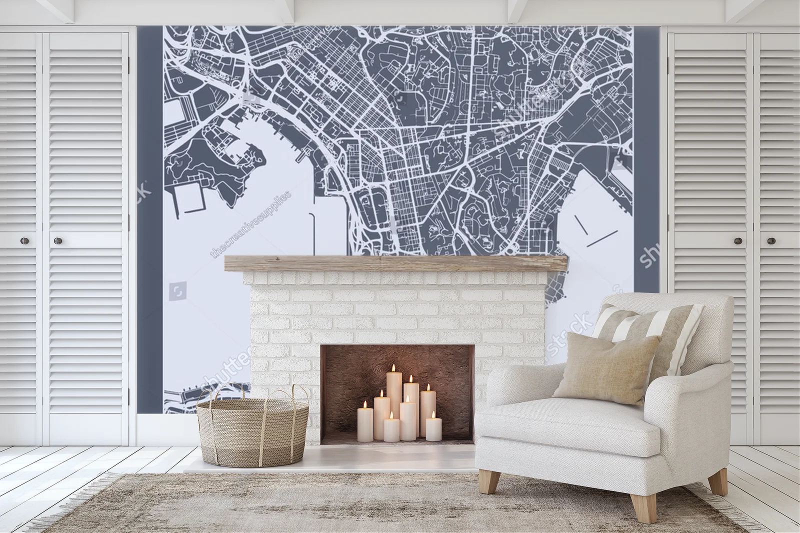 Elegancka mapa Hong Kongu w stonowanych barwach