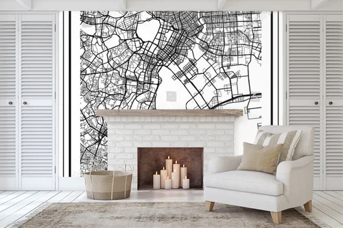 Szlachetna mapa Tokyo w minimalistycznym stylu