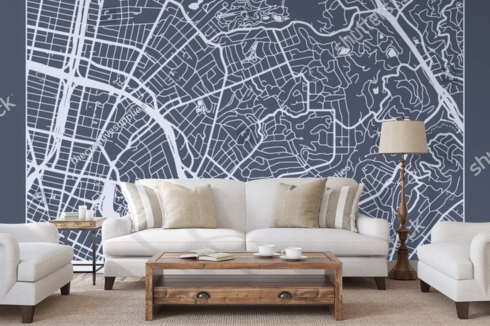 Minimalistyczna mapa Oakland w odcieniach szarości