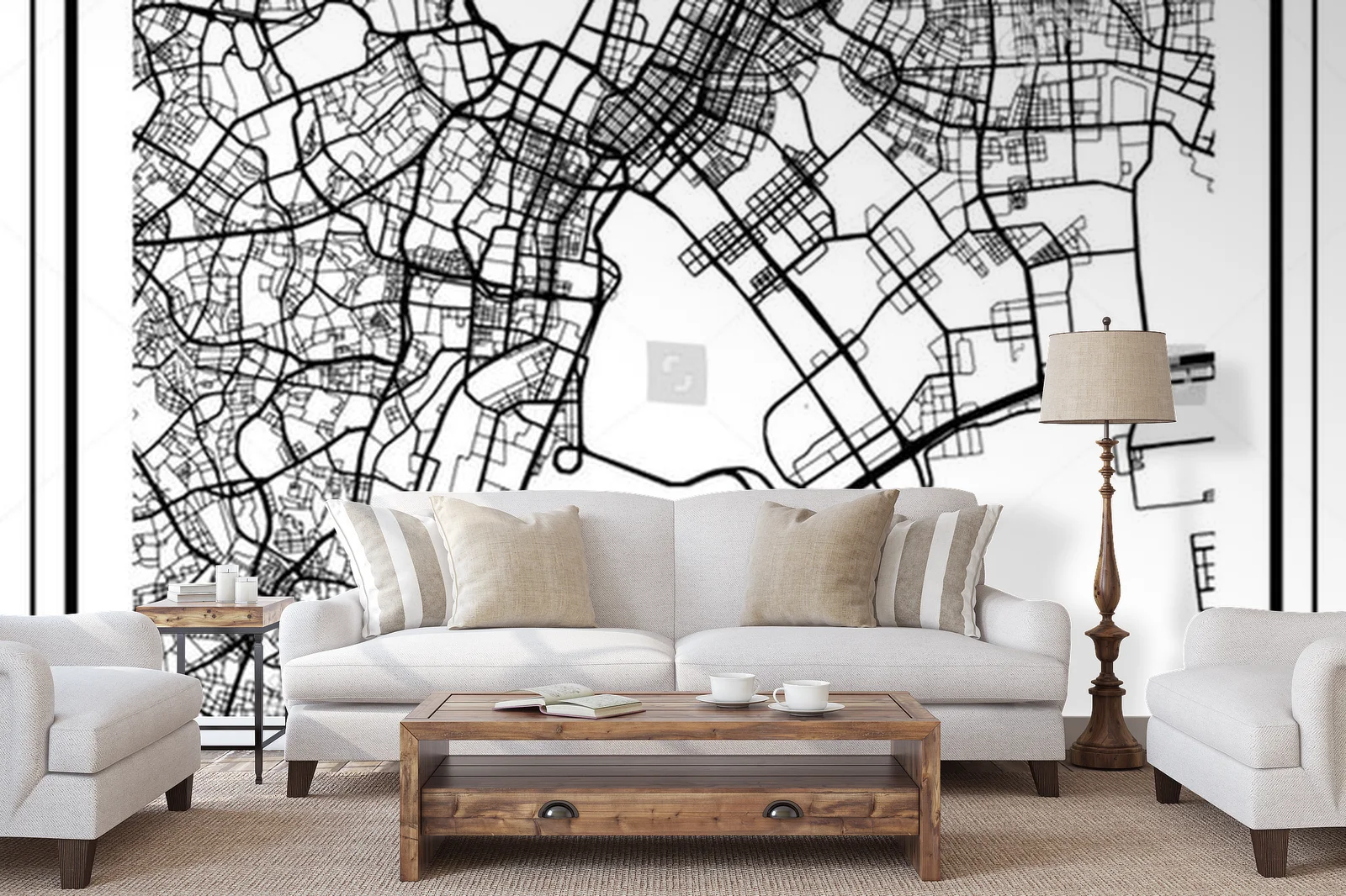 Szlachetna mapa Tokyo w minimalistycznym stylu