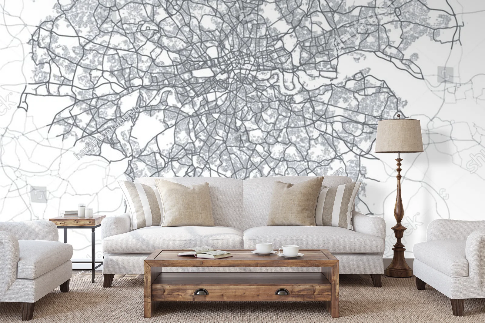 Szczegółowa mapa Londynu w eleganckiej bieli