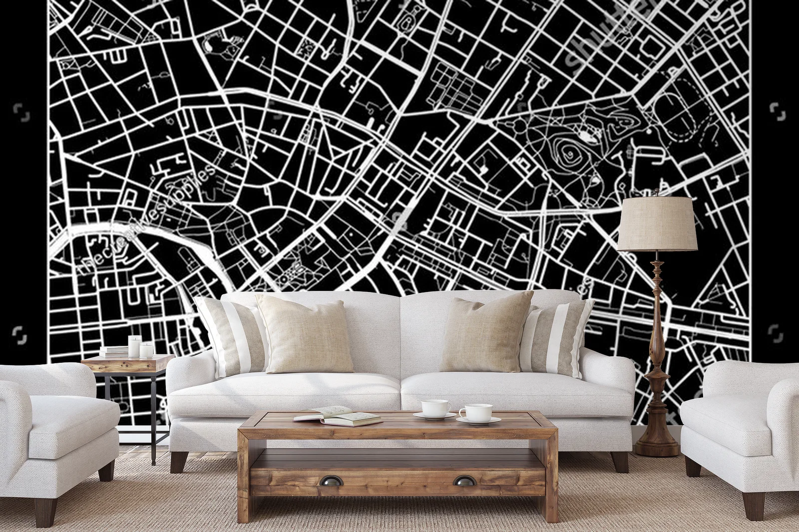 Monochromatyczna mapa Berlin w nowoczesnym stylu