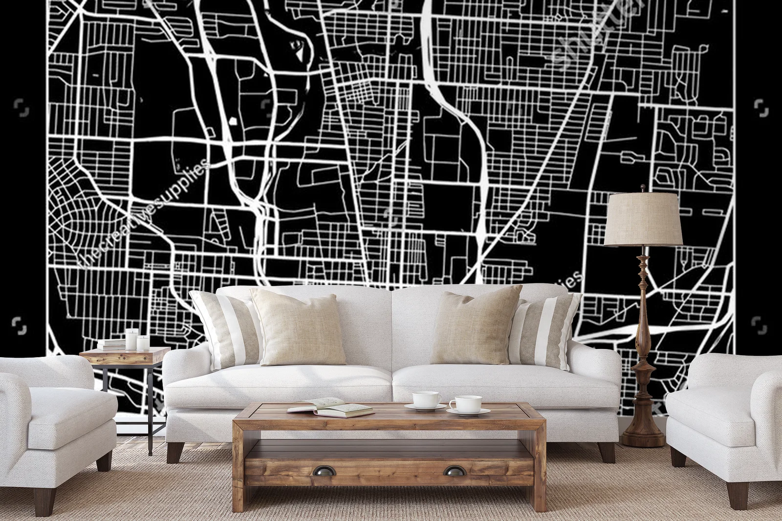 Elegancka mapa Columbus w monochromatycznych odcieniach