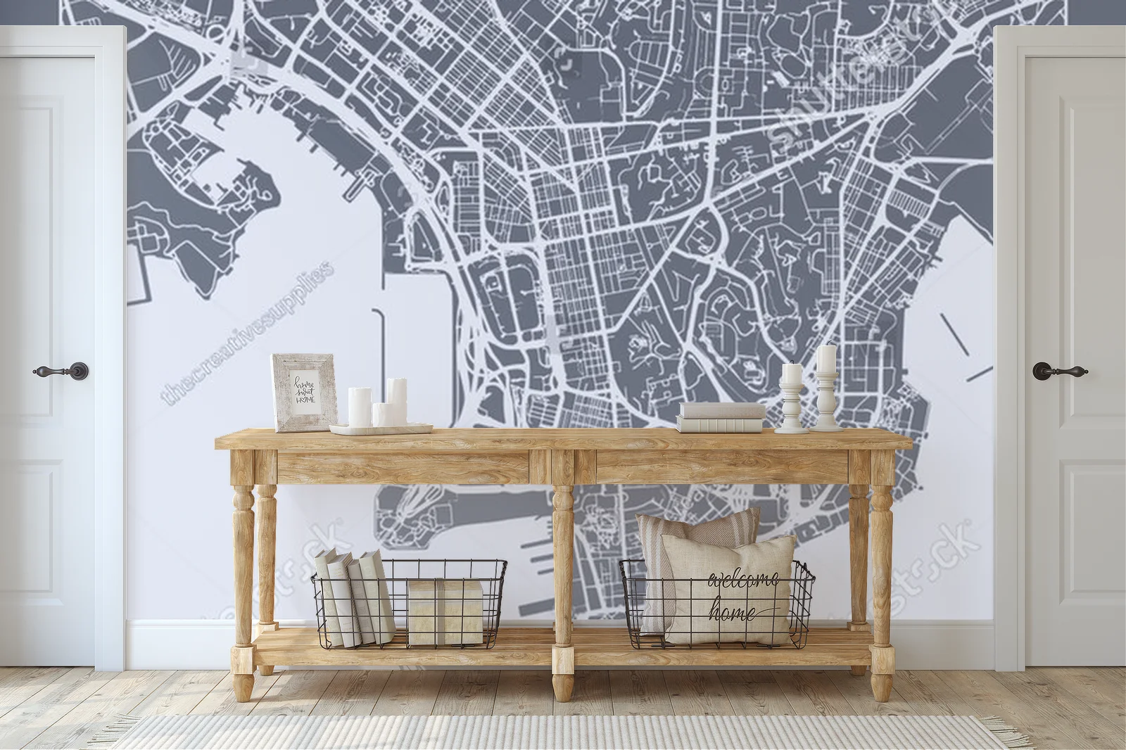 Elegancka mapa Hong Kongu w stonowanych barwach