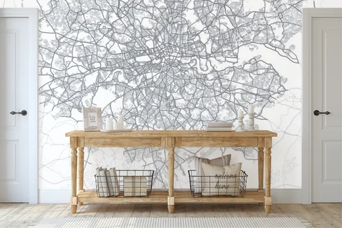 Szczegółowa mapa Londynu w eleganckiej bieli