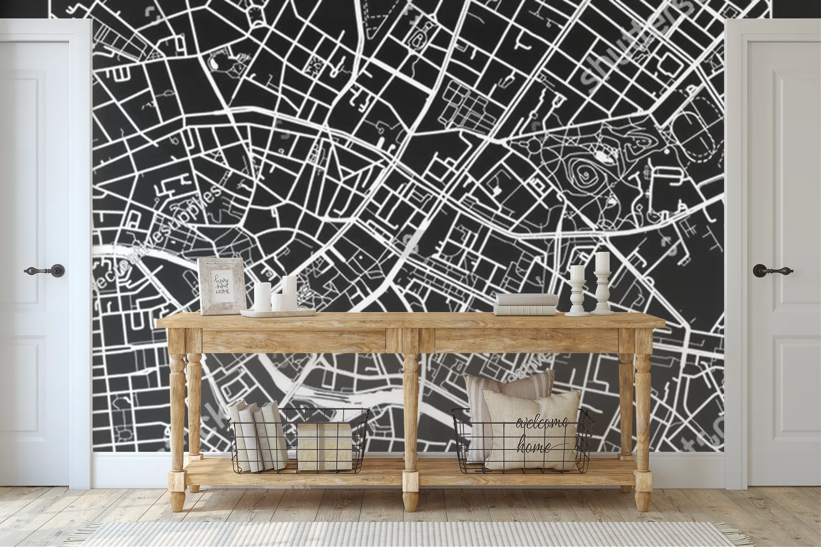 Monochromatyczna mapa Berlin w nowoczesnym stylu