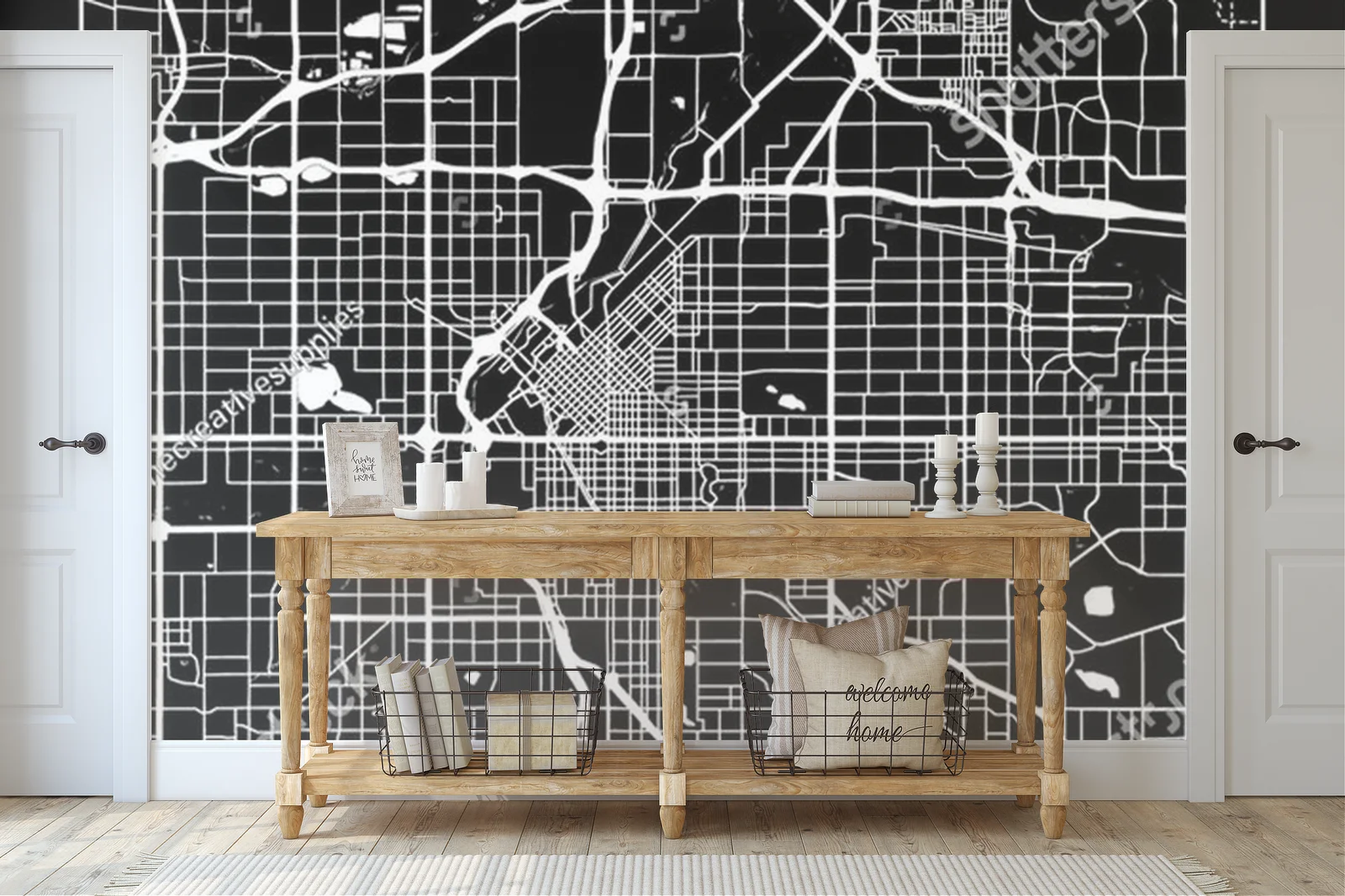 Nowoczesna czarno-biała mapa Denver