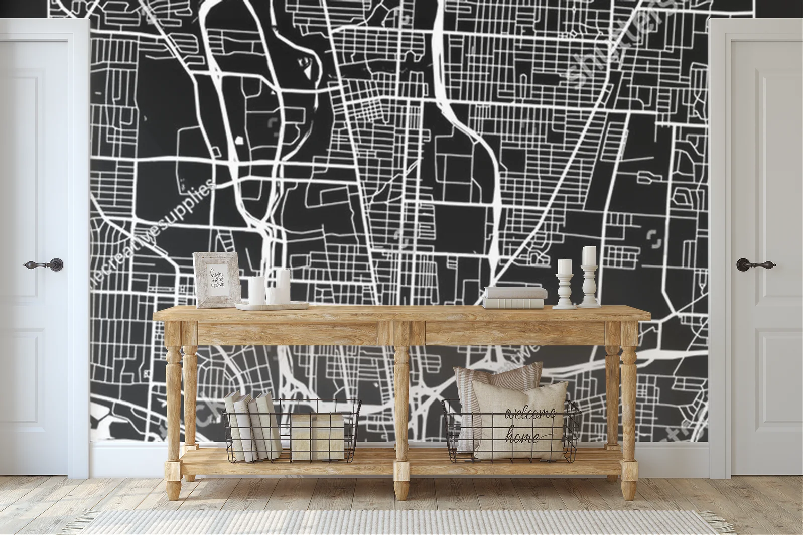 Elegancka mapa Columbus w monochromatycznych odcieniach