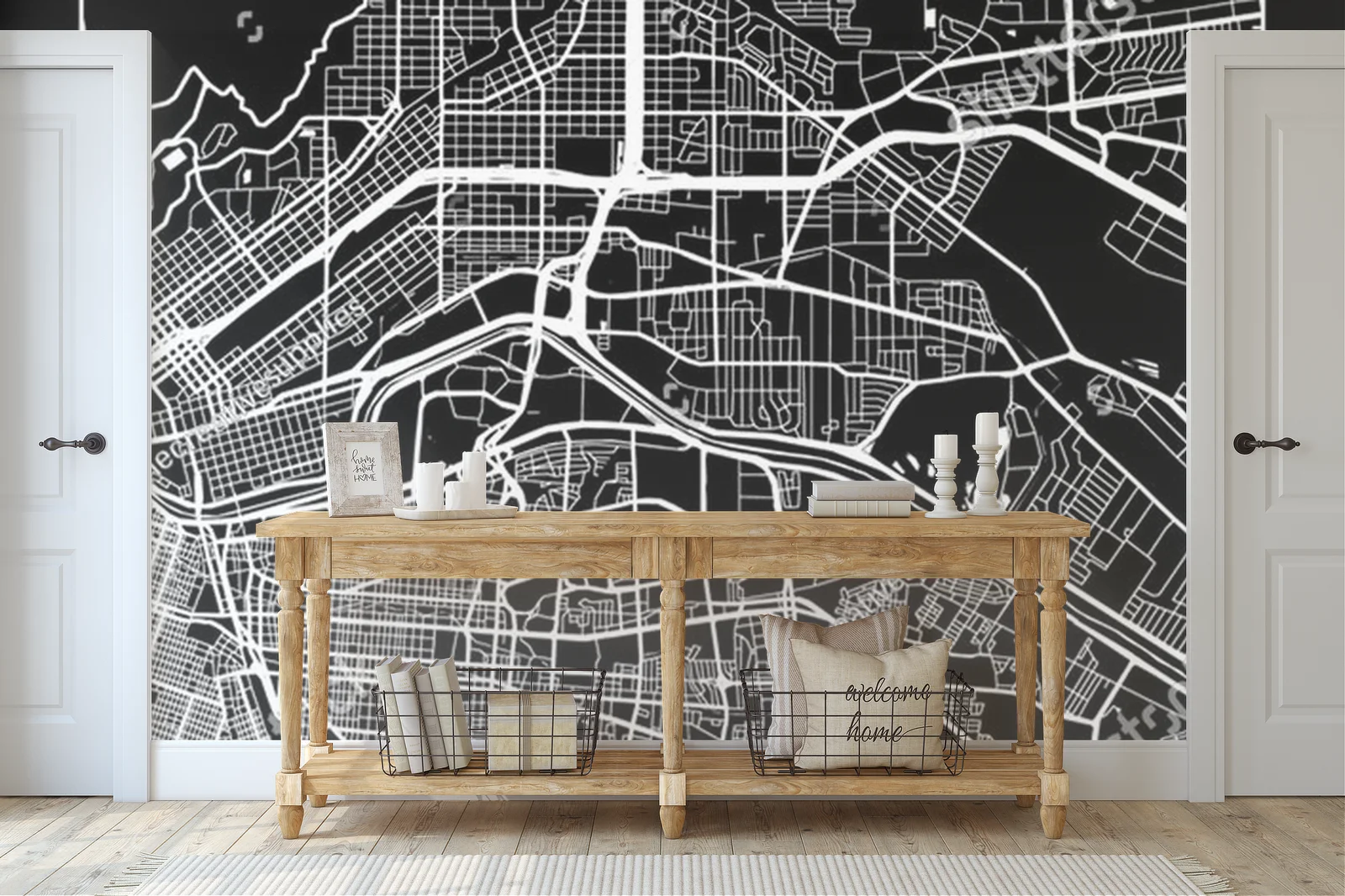 Monochromatyczna mapa miasta El Paso