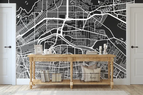 Monochromatyczna mapa miasta El Paso