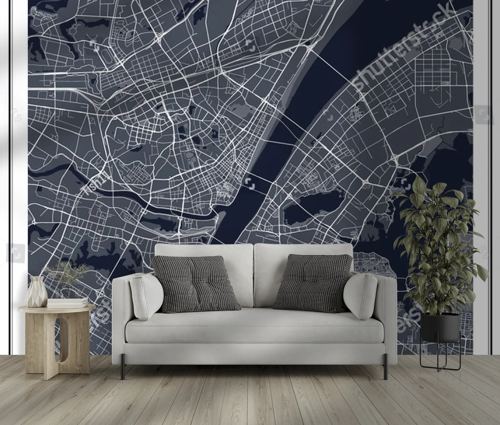 Witacz w monochromatycznej elegancji: mapa Wuhan