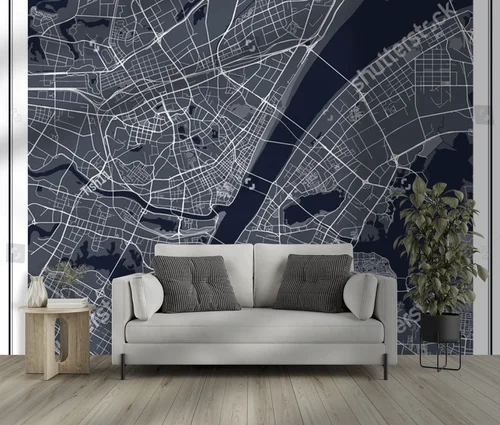 Witacz w monochromatycznej elegancji: mapa Wuhan