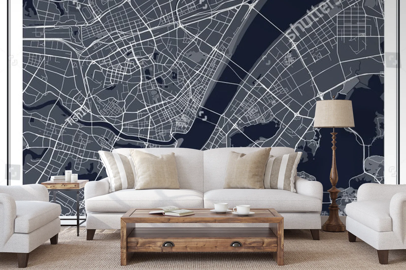 Witacz w monochromatycznej elegancji: mapa Wuhan