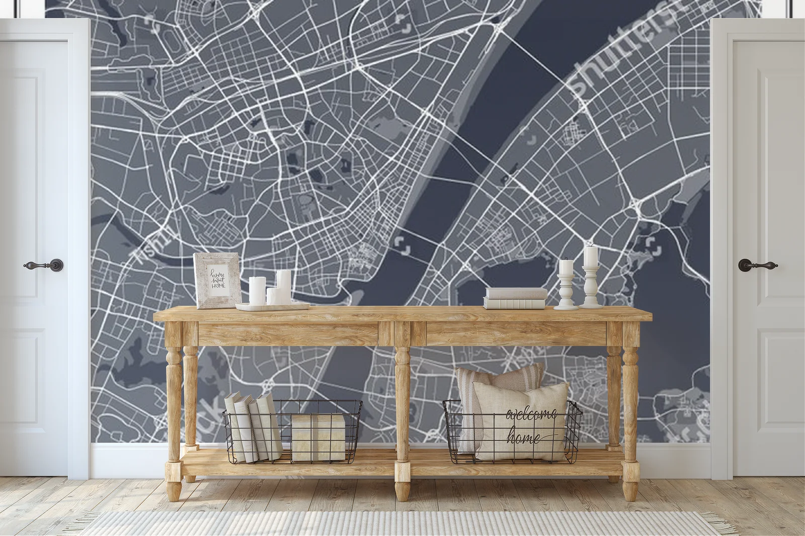 Witacz w monochromatycznej elegancji: mapa Wuhan