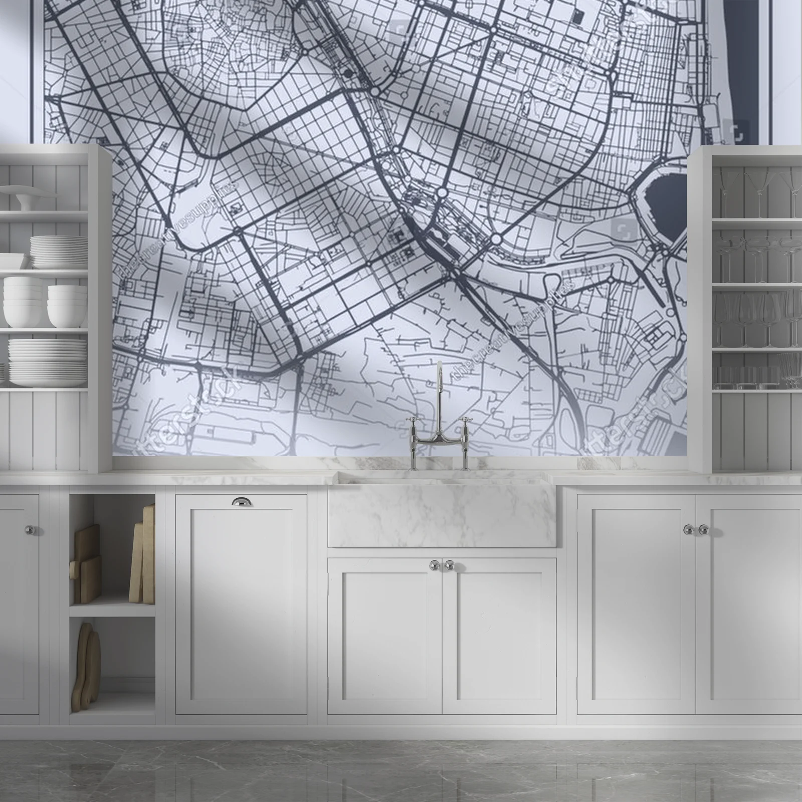 Elegancka mapa miejskiego życia w odcieniach szarości