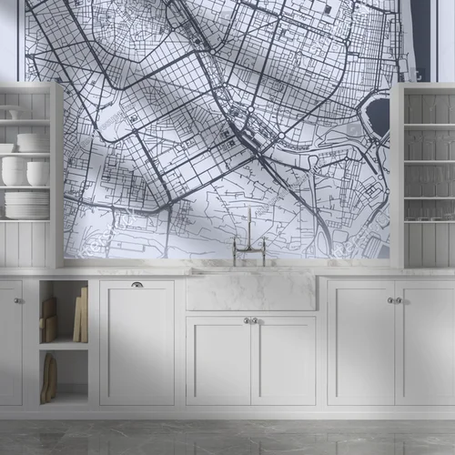 Elegancka mapa miejskiego życia w odcieniach szarości