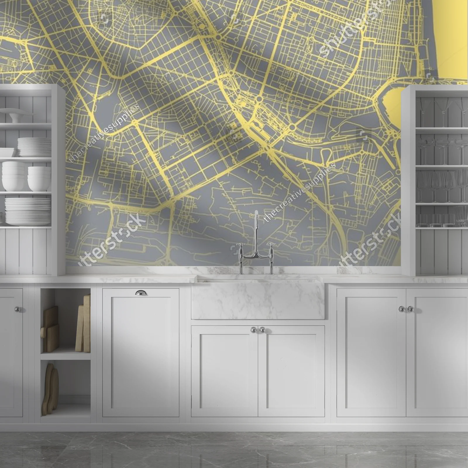 Elegancka mapa Walencji w pastelowych odcieniach