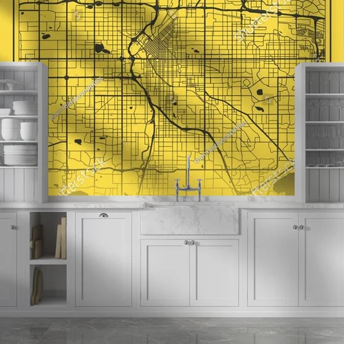 Nowoczesna mapa Denver w kolorach słońca
