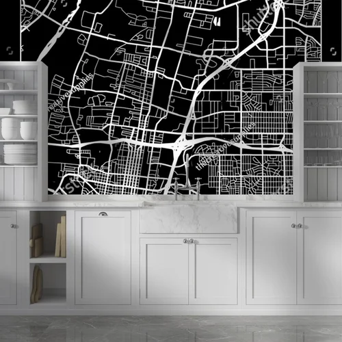 Miejska mapa Albuquerque w eleganckiej czerni