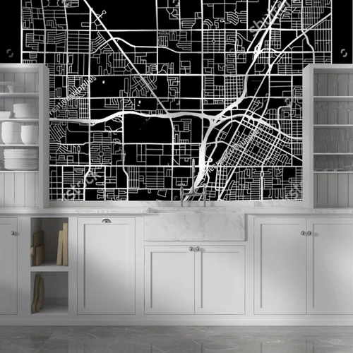 Modernistyczna mapa Las Vegas w monochromatycznym stylu