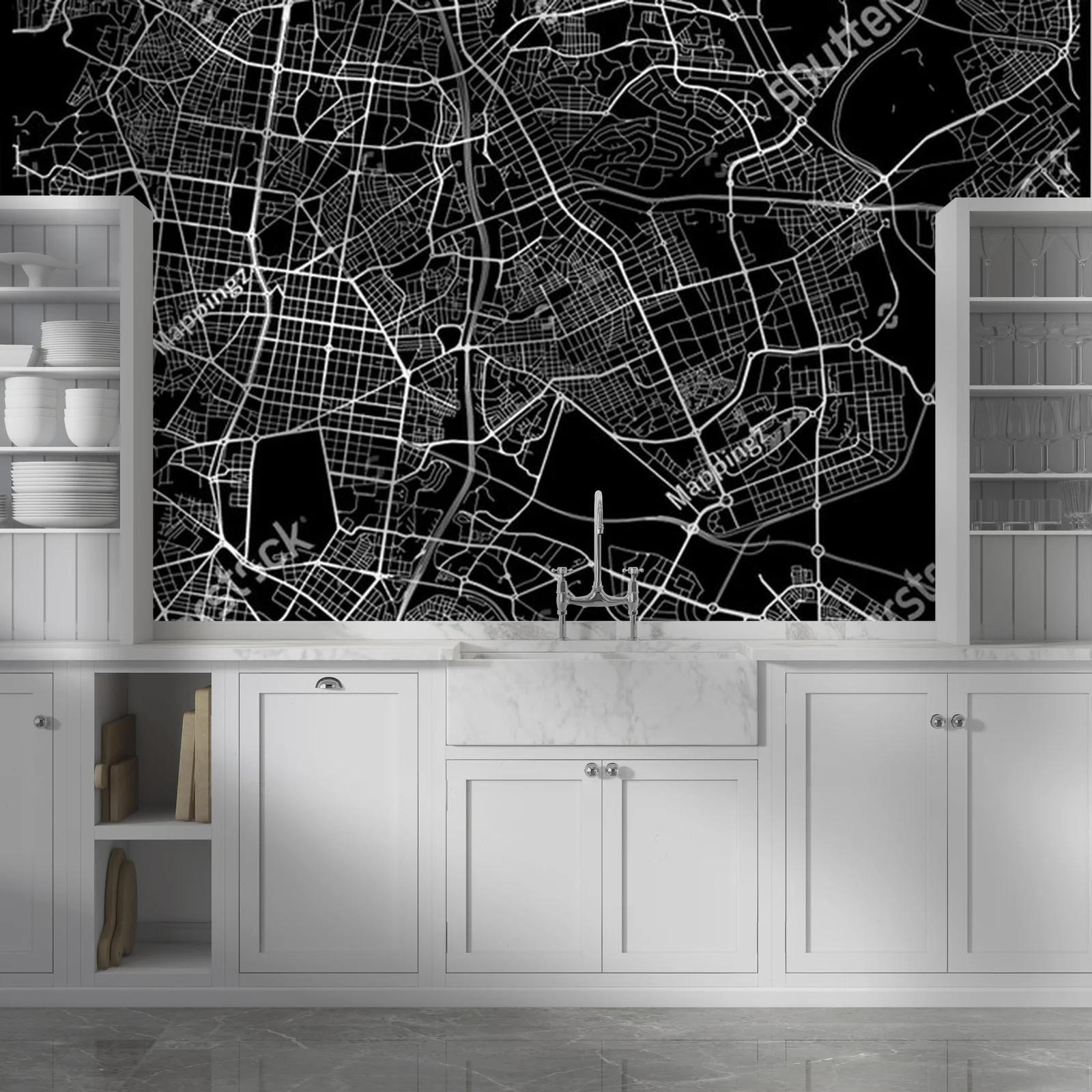 Monochromatyczna Mapa Miejską Ciudad Lineal