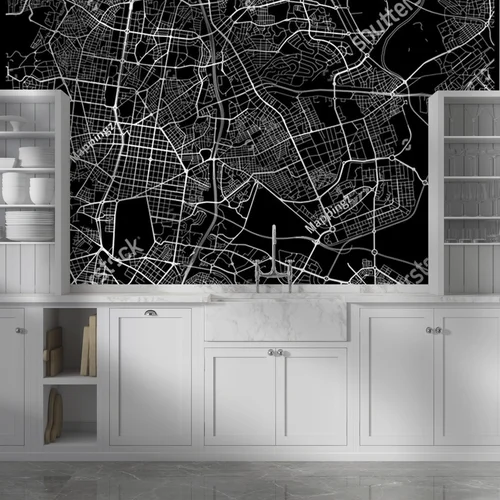 Monochromatyczna Mapa Miejską Ciudad Lineal