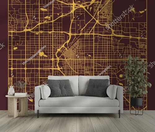 Urokliwa mapa Denver w ciepłych odcieniach brązu
