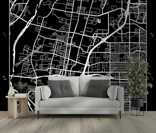 Miejska mapa Albuquerque w eleganckiej czerni