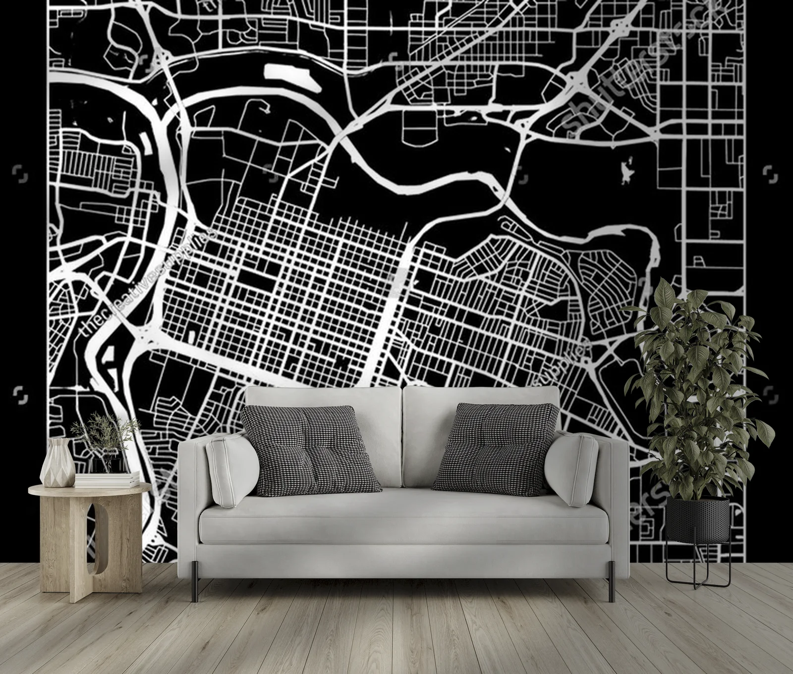 Czarująca mapa Sacramento w klasycznej elegancji