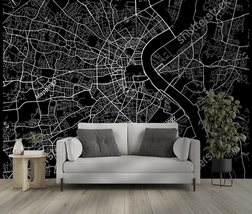 Mistrzowska mapa Bordeaux w monochromatycznych tonach