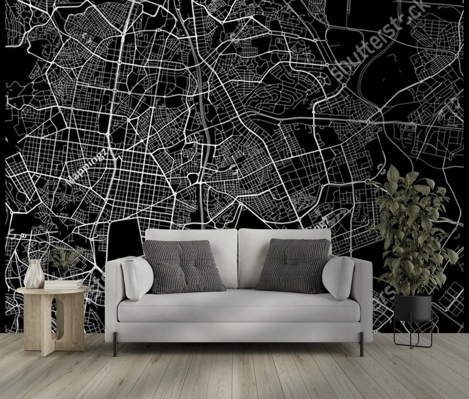 Monochromatyczna Mapa Miejską Ciudad Lineal