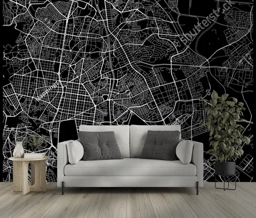 Monochromatyczna Mapa Miejską Ciudad Lineal