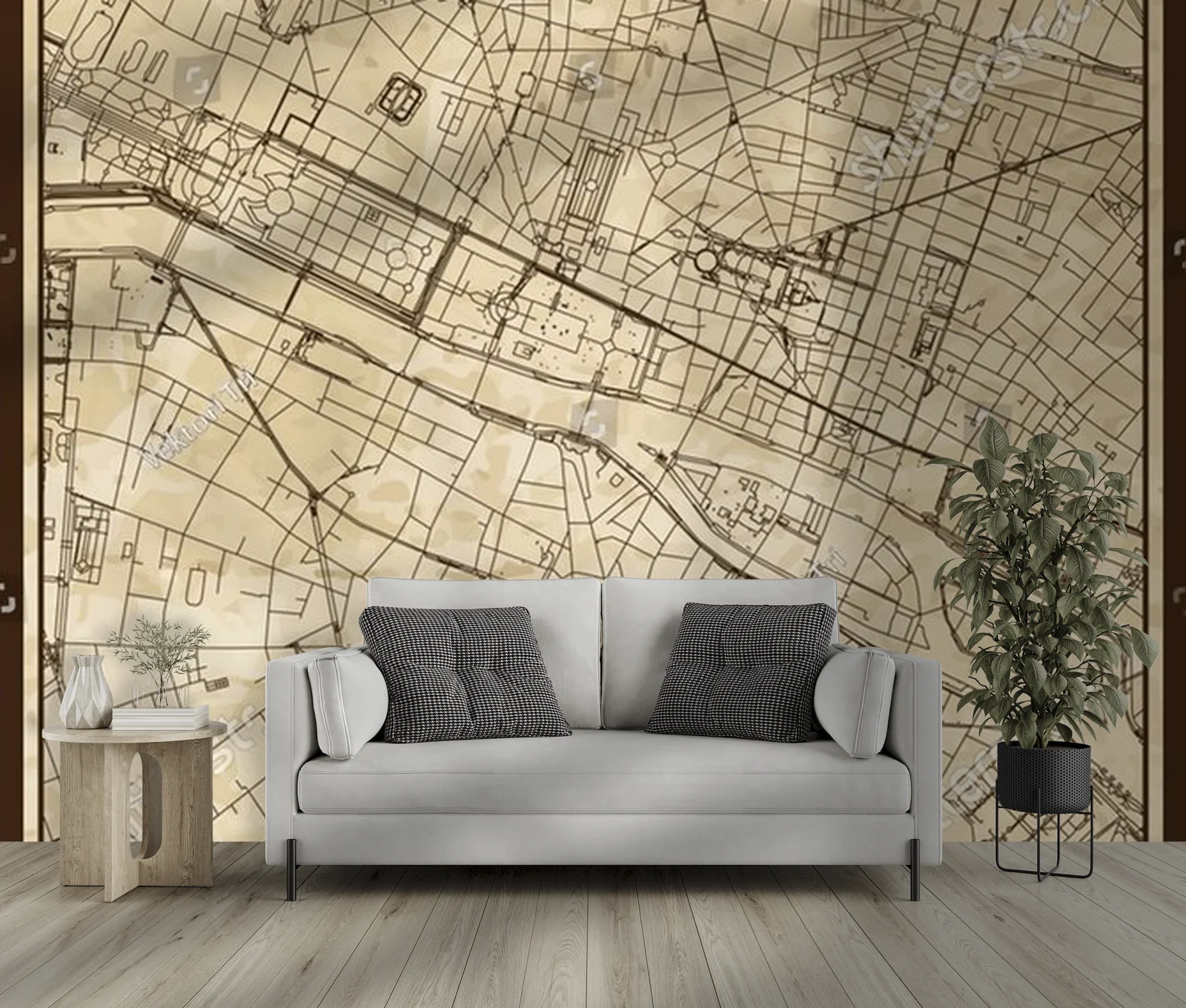 Zjawiskowa mapa Paryża w retro stylu