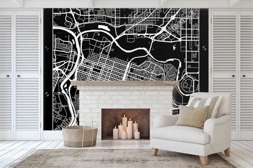 Czarująca mapa Sacramento w klasycznej elegancji