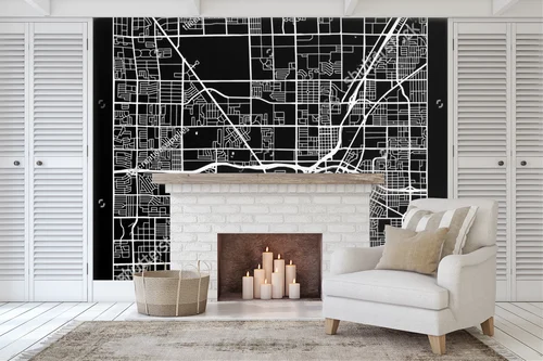 Modernistyczna mapa Las Vegas w monochromatycznym stylu