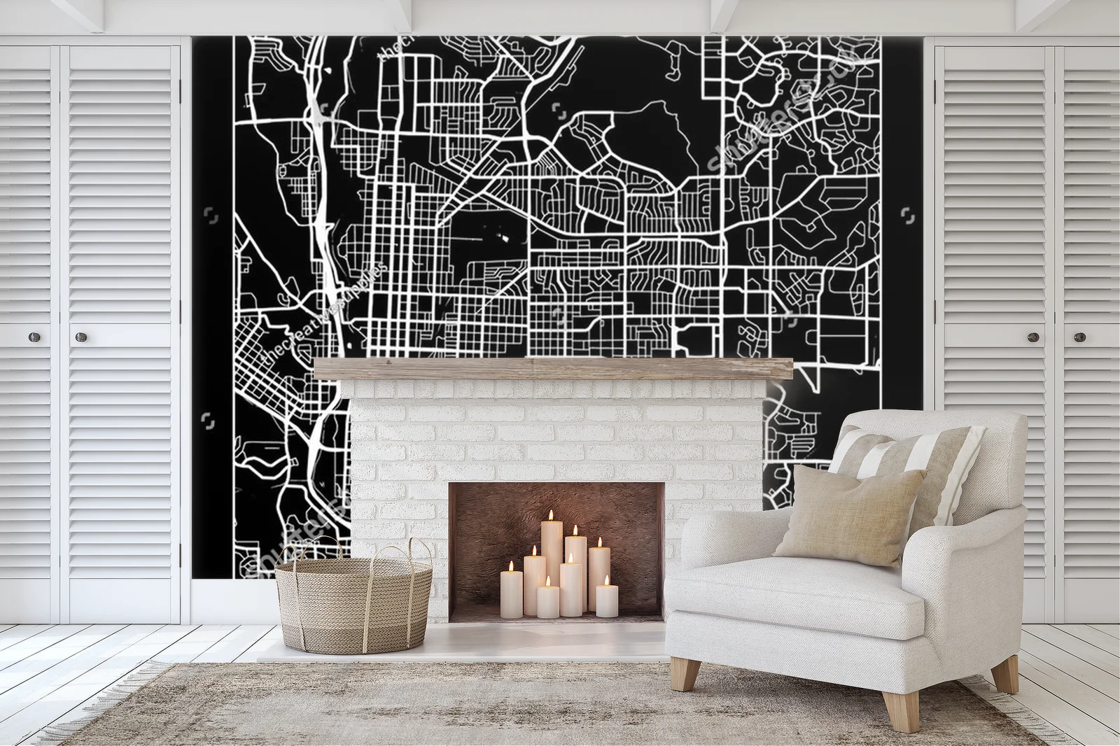 Elegancka mapa Colorado Springs w monochromatycznych tonach