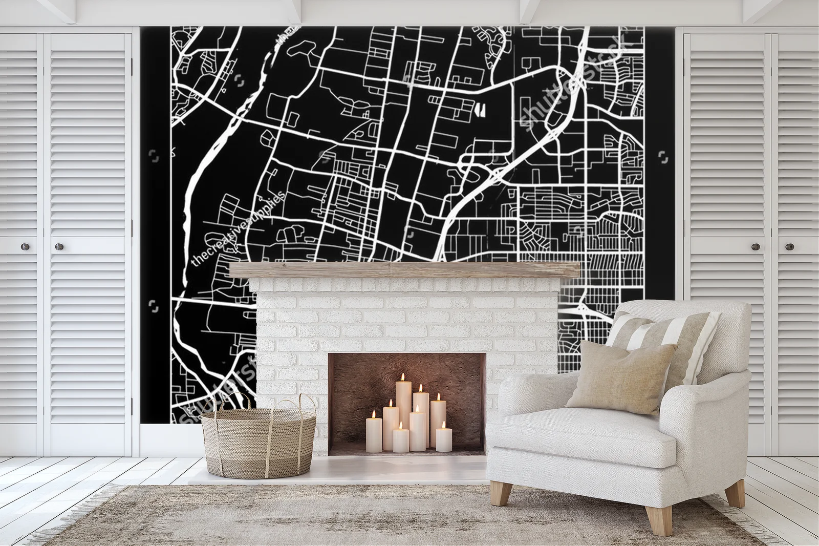Miejska mapa Albuquerque w eleganckiej czerni