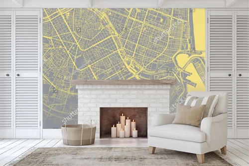 Elegancka mapa Walencji w pastelowych odcieniach